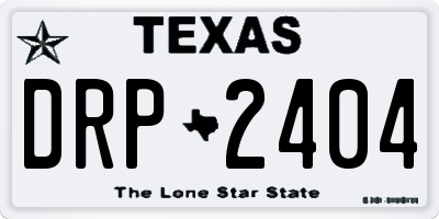TX license plate DRP2404