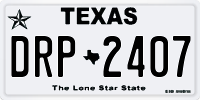 TX license plate DRP2407