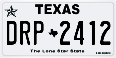 TX license plate DRP2412