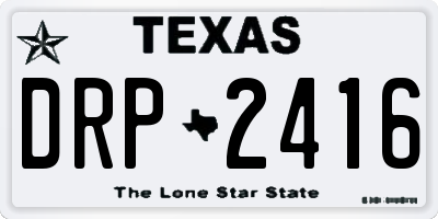 TX license plate DRP2416