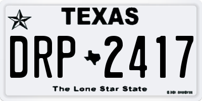 TX license plate DRP2417