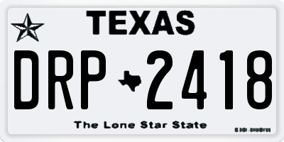 TX license plate DRP2418