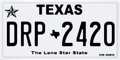 TX license plate DRP2420