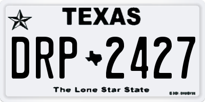 TX license plate DRP2427