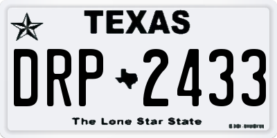 TX license plate DRP2433