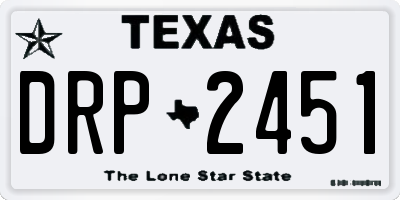 TX license plate DRP2451