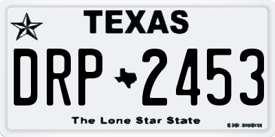 TX license plate DRP2453