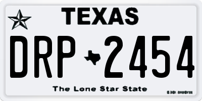 TX license plate DRP2454