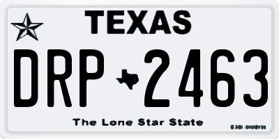 TX license plate DRP2463