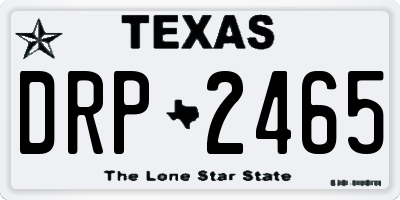 TX license plate DRP2465