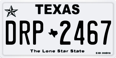 TX license plate DRP2467