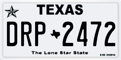 TX license plate DRP2472