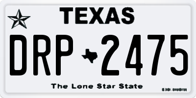 TX license plate DRP2475