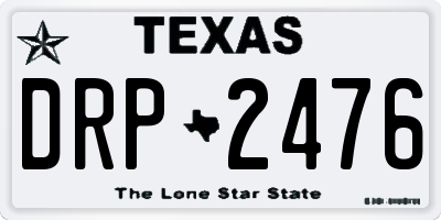 TX license plate DRP2476