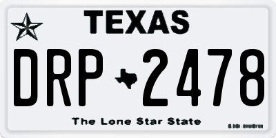TX license plate DRP2478