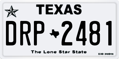 TX license plate DRP2481