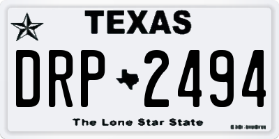 TX license plate DRP2494