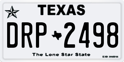 TX license plate DRP2498
