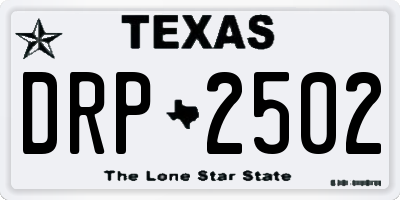 TX license plate DRP2502