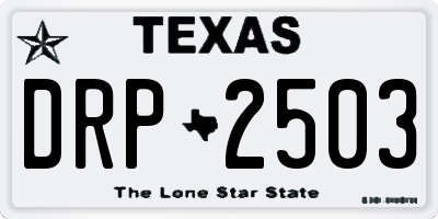 TX license plate DRP2503