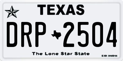 TX license plate DRP2504