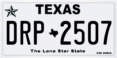 TX license plate DRP2507