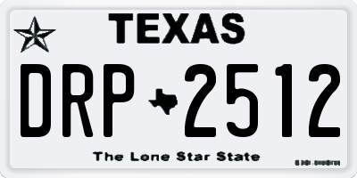 TX license plate DRP2512