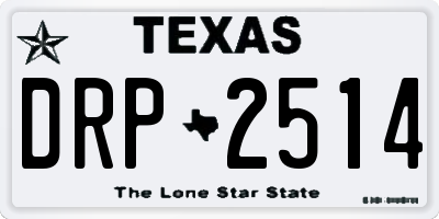 TX license plate DRP2514