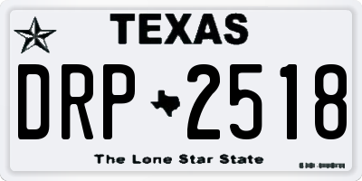 TX license plate DRP2518