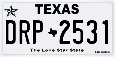 TX license plate DRP2531