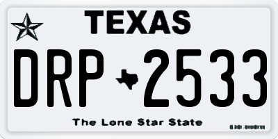 TX license plate DRP2533