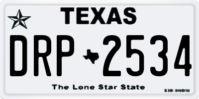TX license plate DRP2534