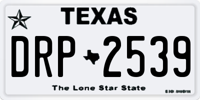 TX license plate DRP2539