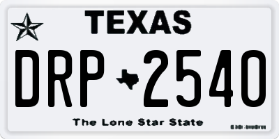 TX license plate DRP2540