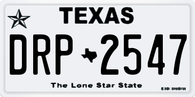TX license plate DRP2547