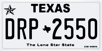 TX license plate DRP2550