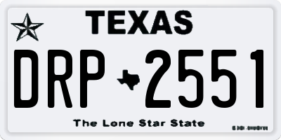 TX license plate DRP2551