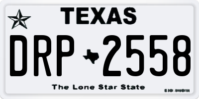 TX license plate DRP2558