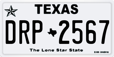 TX license plate DRP2567