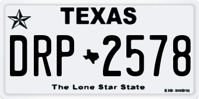 TX license plate DRP2578