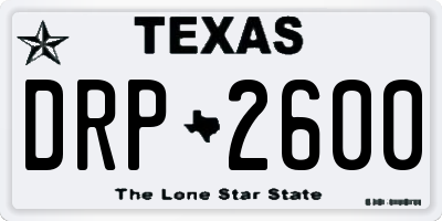 TX license plate DRP2600