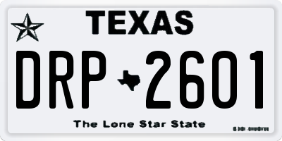 TX license plate DRP2601