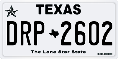 TX license plate DRP2602