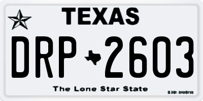 TX license plate DRP2603