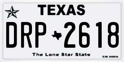 TX license plate DRP2618