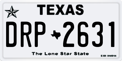 TX license plate DRP2631