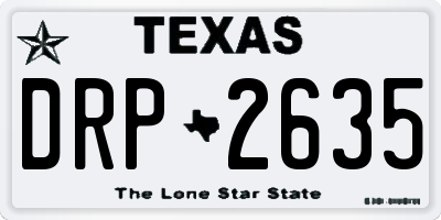 TX license plate DRP2635