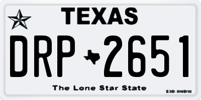 TX license plate DRP2651