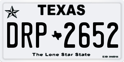 TX license plate DRP2652