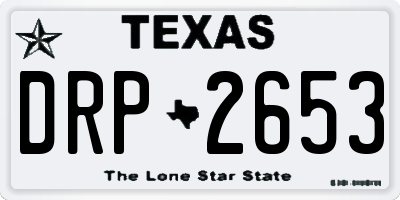 TX license plate DRP2653